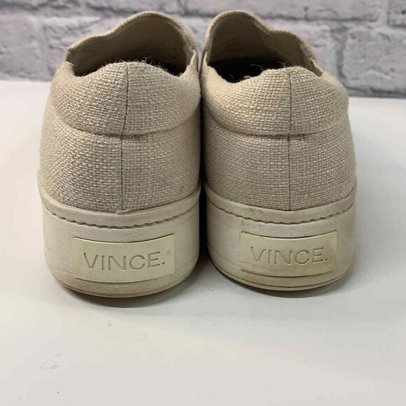 Vince Warren Platform Neutral Linen Style Slip On Sneaker Size 9 - Picture 5 of 9